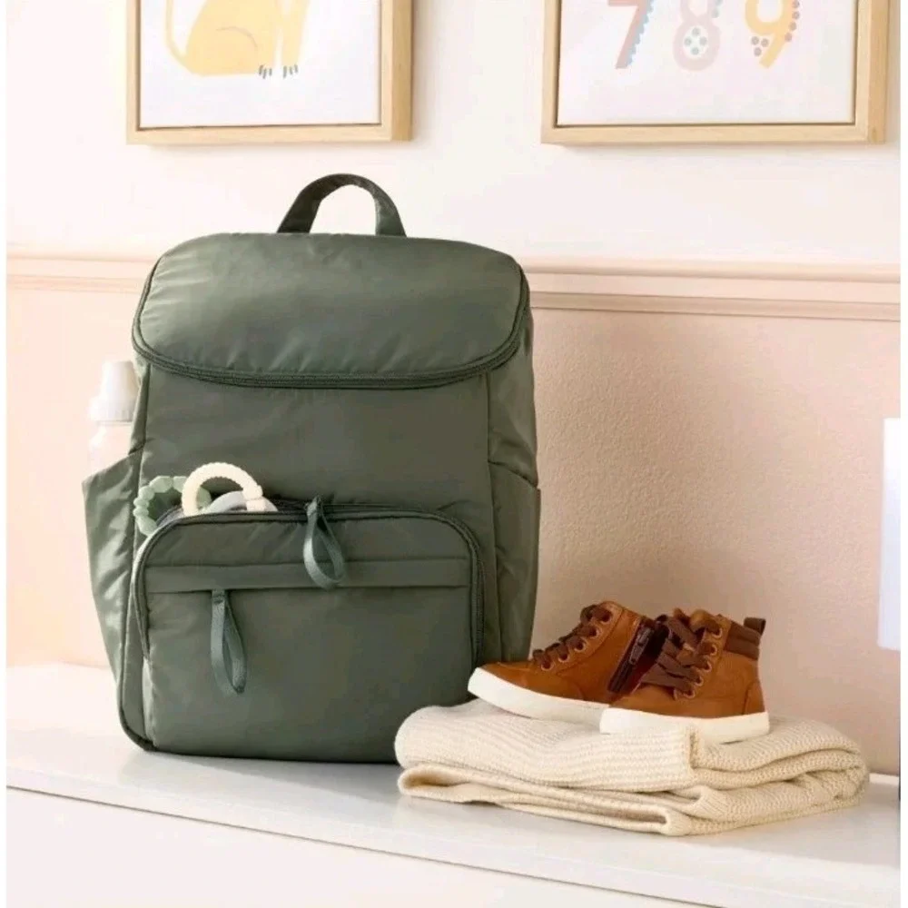 Cloud Island‎ Open-Top Diaper Backpack Soft Green  GUC Spots